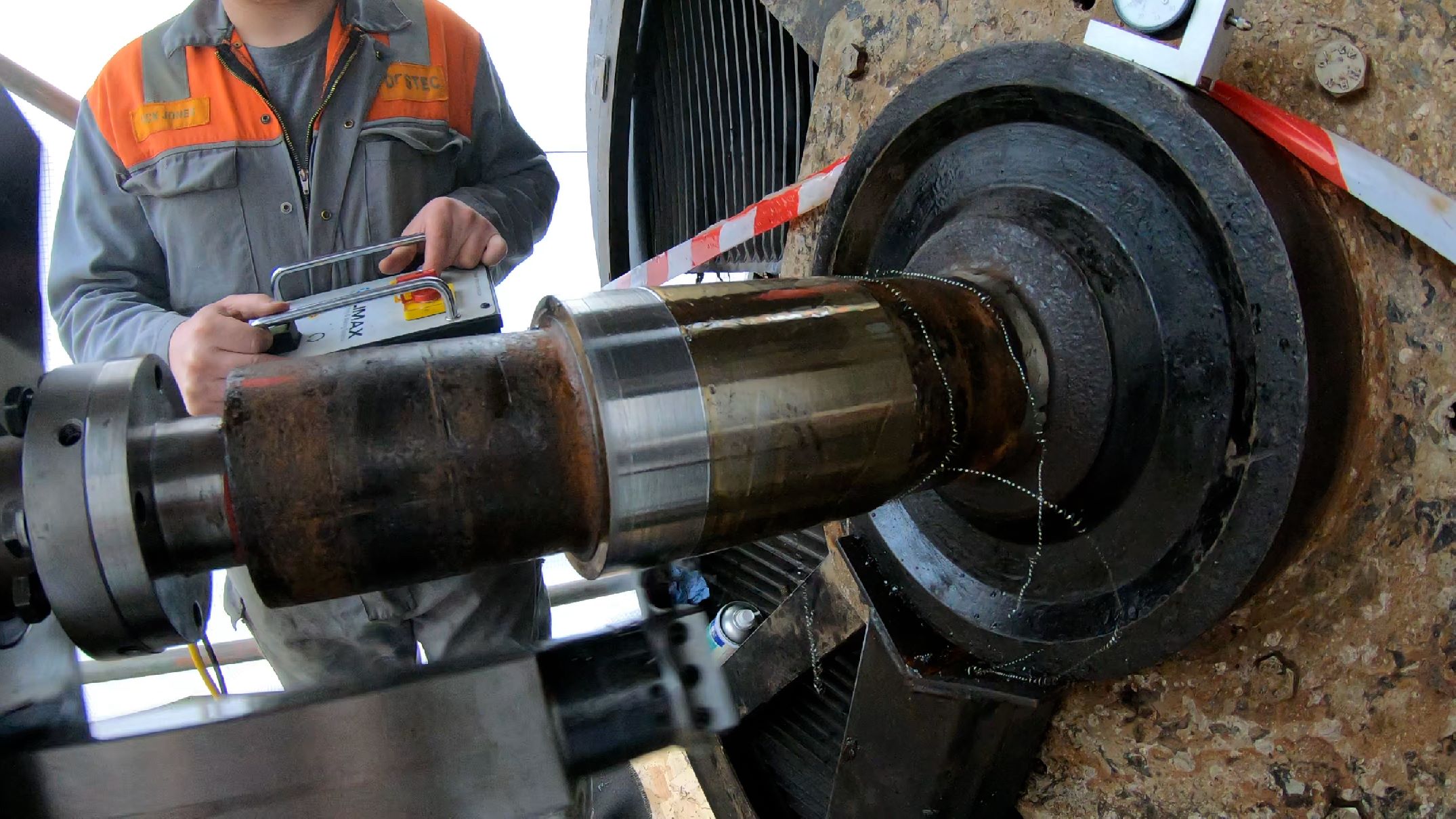 Destec onsite machining portable shaft turning Destec Engineering Ltd